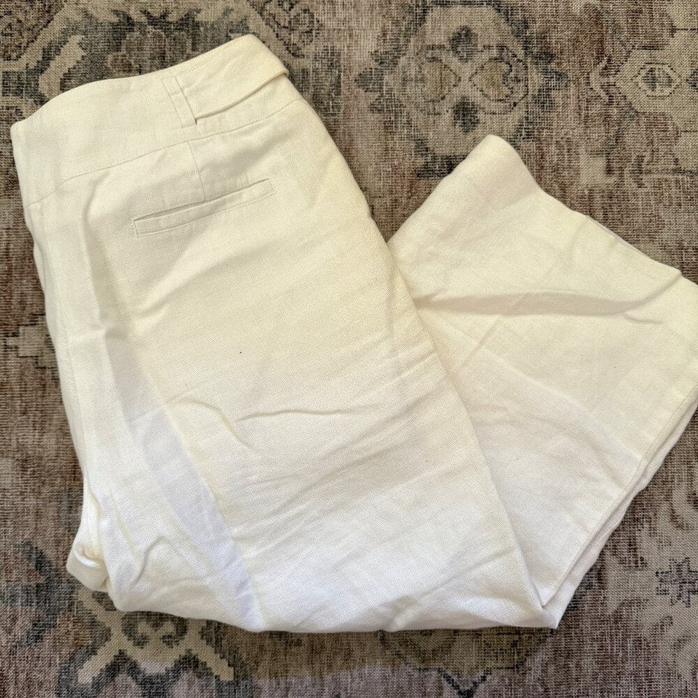 Talbots Petites Linen Capris – White, Fully Lined, Size 8P